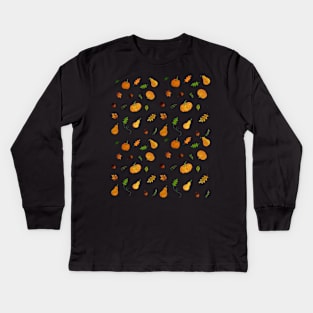 Cute orange autumn/Fall pattern Kids Long Sleeve T-Shirt